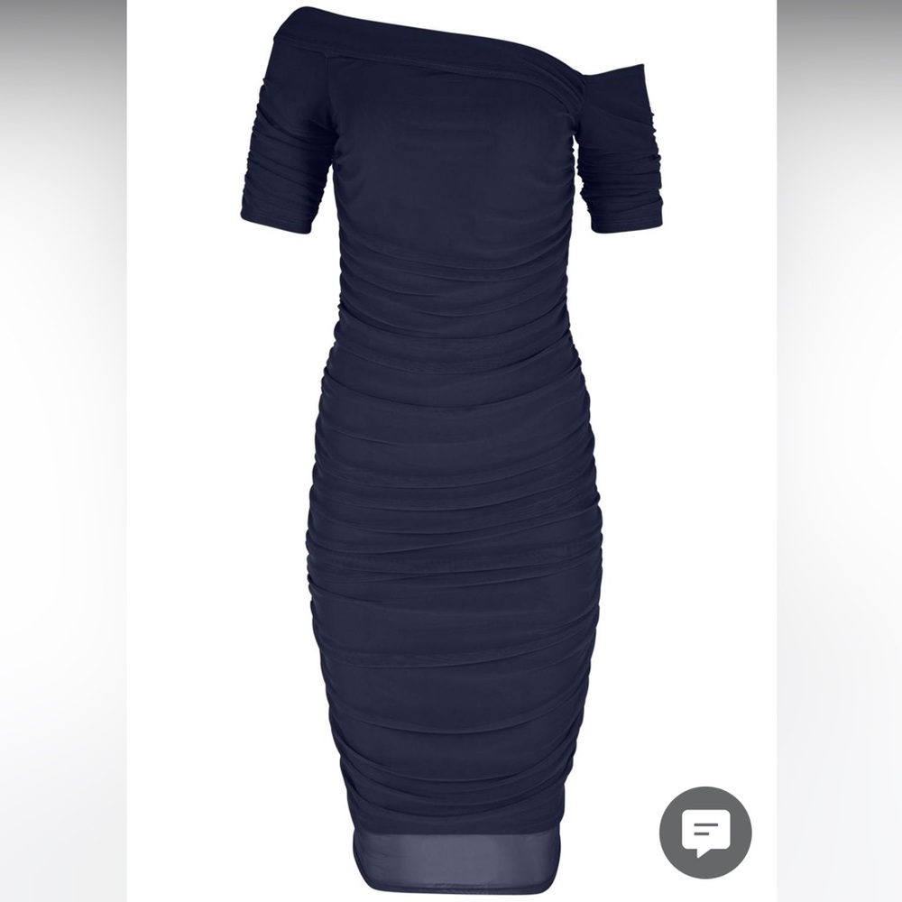VENUS RUCHED MESH BODYCON DRESS